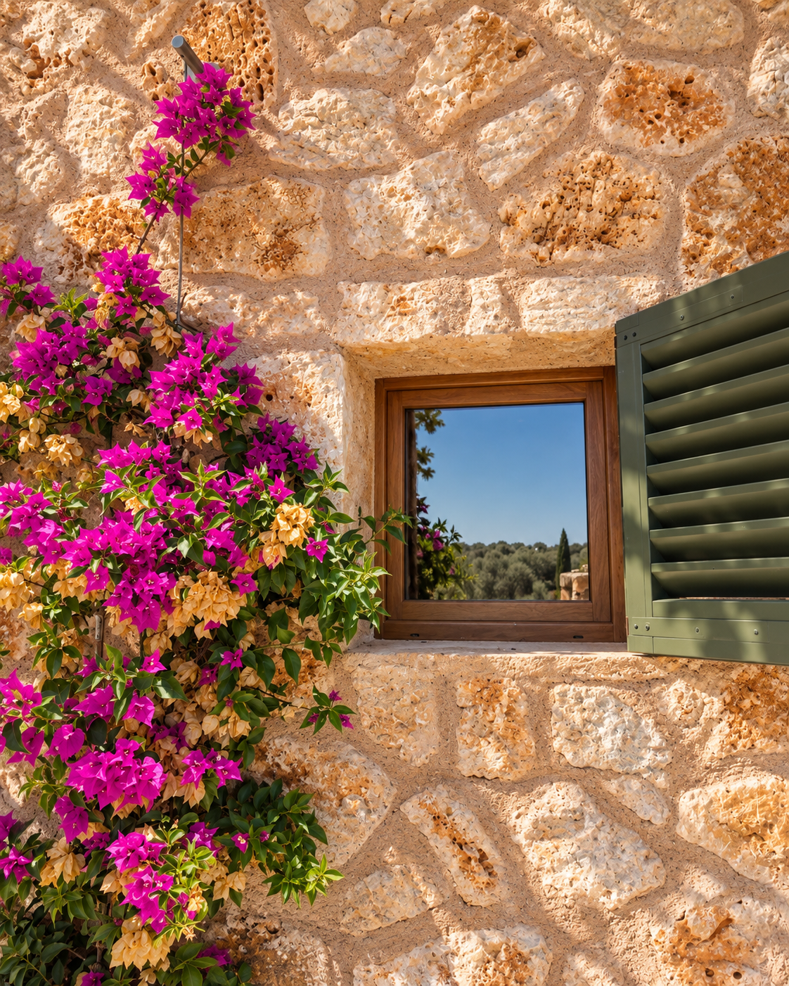 Stone entrance to a Mediterranean property in Mallorca